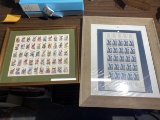 Two framed sheets of US Stamps including US