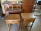 Drop leaf end table, 2 night stands, & foot stool