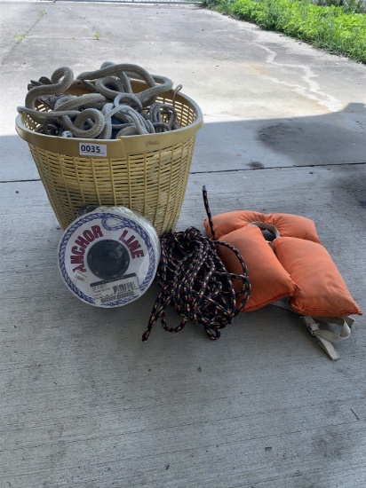 Boat Rope, Anchor Line, Life Jacket