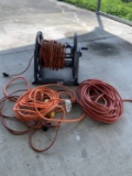 4 Extension Cords & Cord Reel