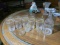 Antique crystal decanter, glasses set