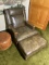 Vintage green leather morris chair