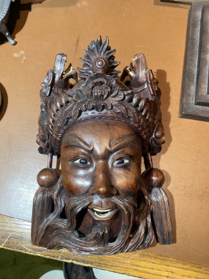 Antique Carved Japanese of Chinese Face or Mask