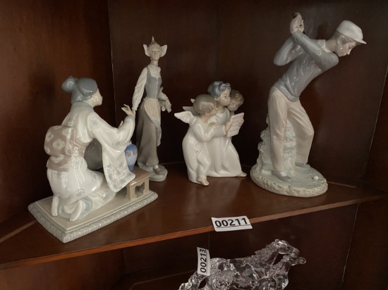 Group lot ceramic Lladro figurines