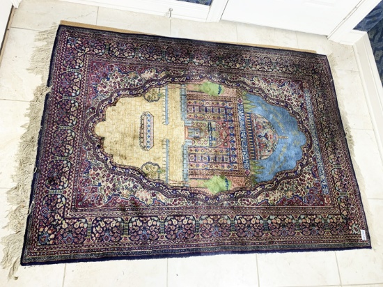Fine Unusual Vintage Silk Persian Rug or Carpet