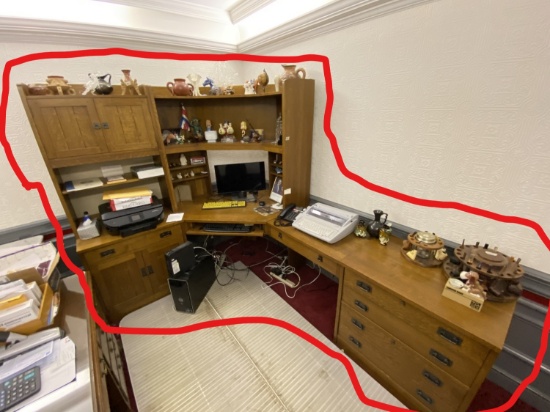 Large sized Mission style office desk unit