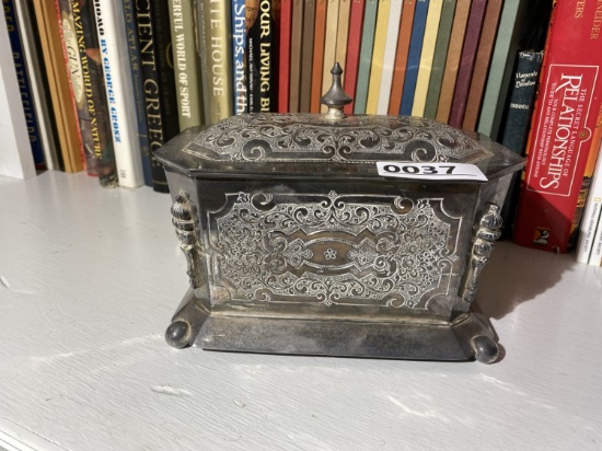 Antique Silverplate Box with Fancy Decoration
