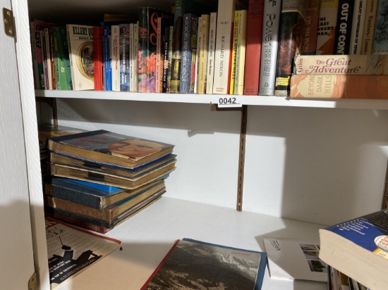Vintage books and records in cabinet lot
