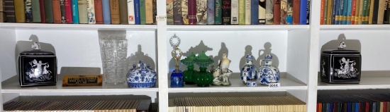 Shelf lot assorted vintage glass, ceramics