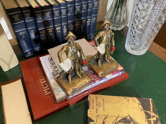 Town Crier bookends, Civil War books and more on table