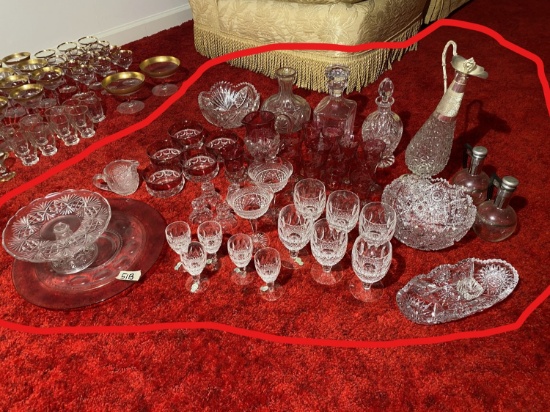 Large lot better estate glass including many old Waterford glasses