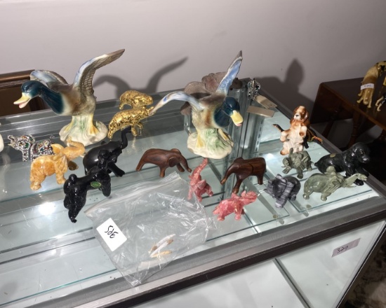 Group of Ceramic, Jade, Resin etc animals