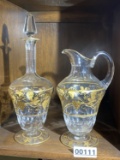 Rare Val St Lambert Crystal Decanter and Water Pitcher