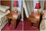 2 Bedroom nightstand tables with lamps