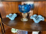 3 Pieces of Vintage glass including Fenton, Bischoff