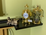 Group of Vintage Brass Repro scientific pieces, train