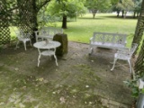 Assorted vintage, antique metal outdoor furniture