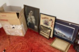 Group lot assorted framed art, tinted photograph and more