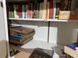 Vintage books and records in cabinet lot