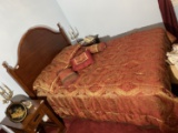 Vintage queen sized bed with mattress, bedding