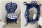 Vintage Blue Wicker chair and matching mirror