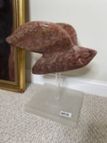 Unusual Vintage Carved Marble Dove Art Piece