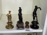 Group lot of vintage bronze statues