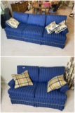 2 Vintage Nicer Blue Striped Couches