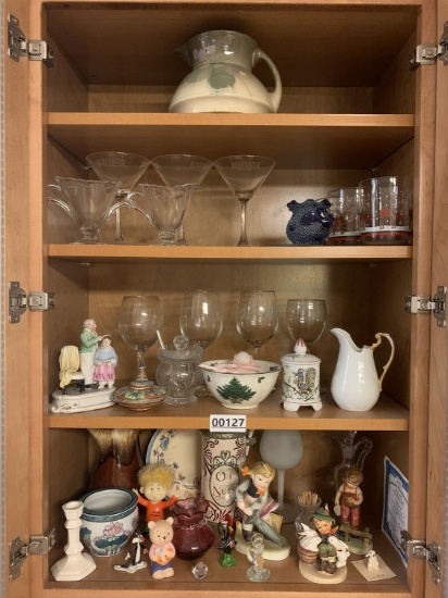 Assorted Glassware, Figurines, & stemware