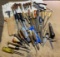 Large lot assorted leather tools, woodworking and more