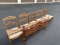 Group of six older chairs plus headboard, rails