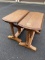 Pair of small drop leaf barley twist lamp tables
