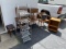 Group lot of small pieces of furniture, Mid Century, Racks, Heater