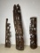3 Large unusual African art wood carvings
