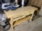 Nice wooden work bench with vice or clamp