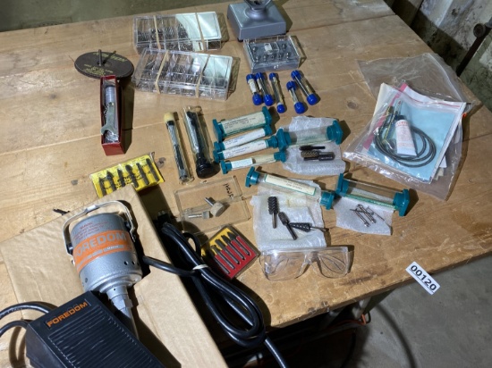 Foredom Rotary Grinder Tool with Pedal, accessories