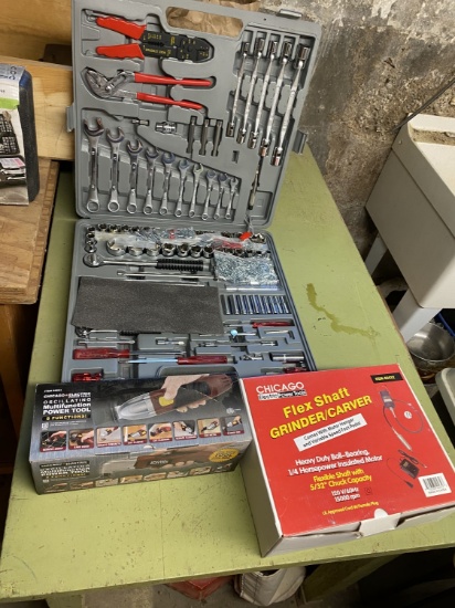 Tool kit in case, Oscillating tool, Flex Shaft Grinder