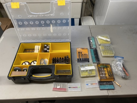 Group of assorted router bits, rotary tool bits and more