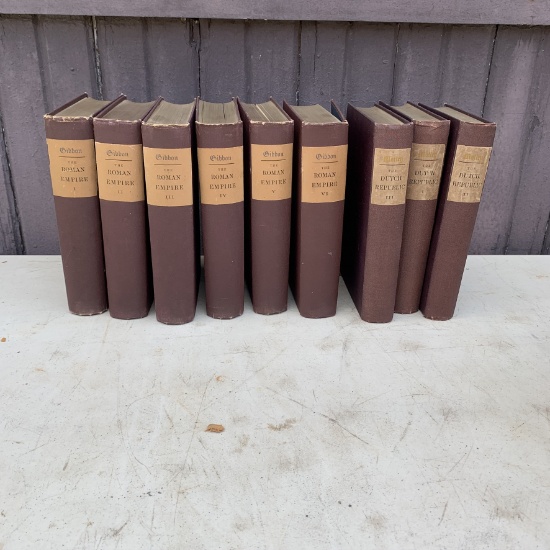 Book sets: Gibbon Roman Empire and Motley The Dutch Republic