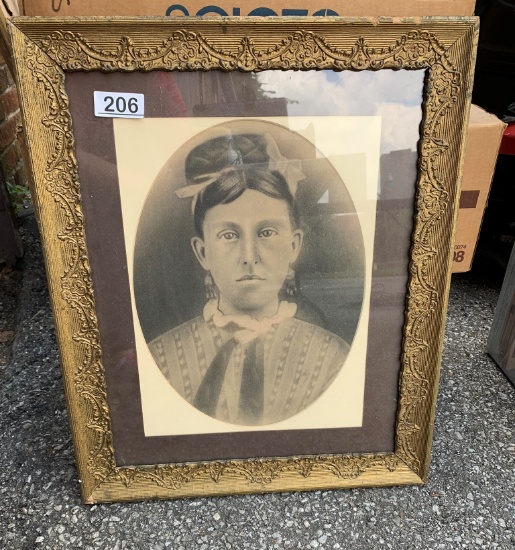 Antique Chalk photo Portrait