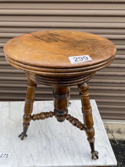 Antique Organ Stool with Glass feet
