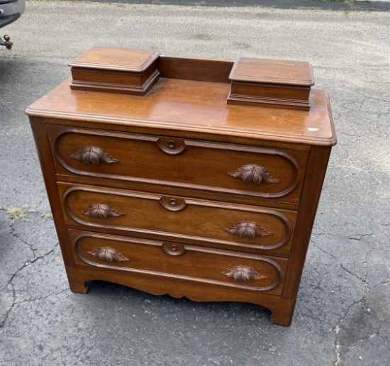 Antique Dresser with glove boxes, foliate pulls
