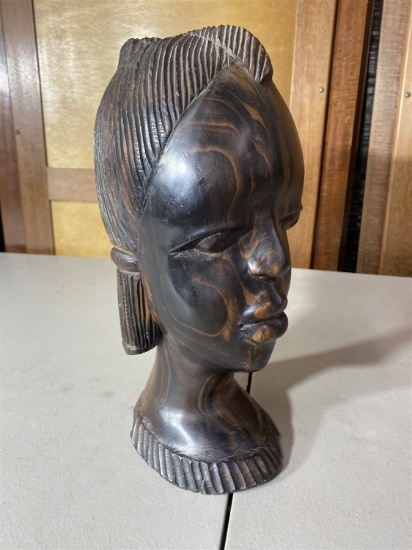 African art: Carved wooden bust or head of a woman
