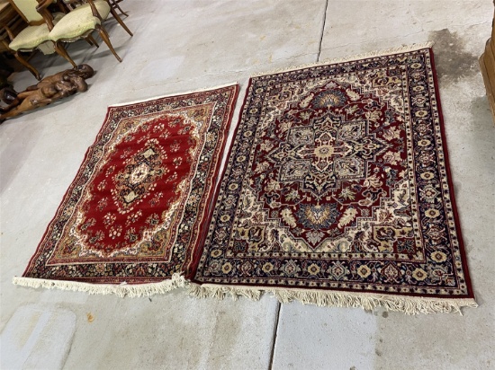 Pair of vintage machine made Persian style rugs