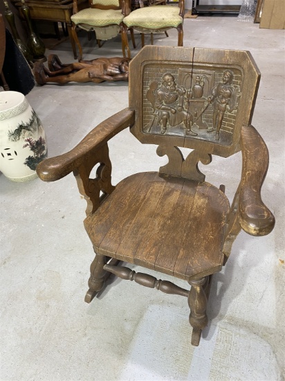 Antique Chair with carved seat