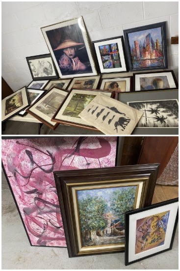 Large group lot of art - prints and originals