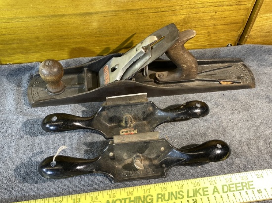 Stanley/Bailey No. 6 Jointer Bench Plane + 2 cabinet scrapers