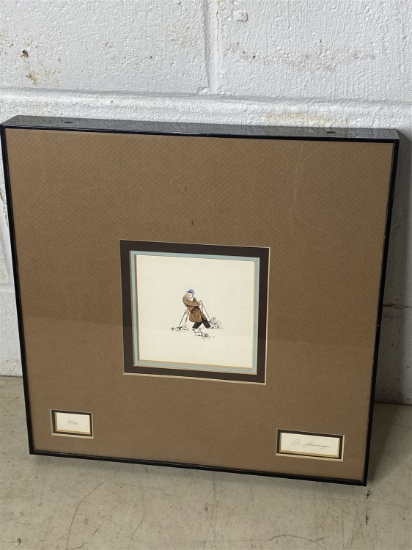 Finely mounted antique lithograph signed by the artist