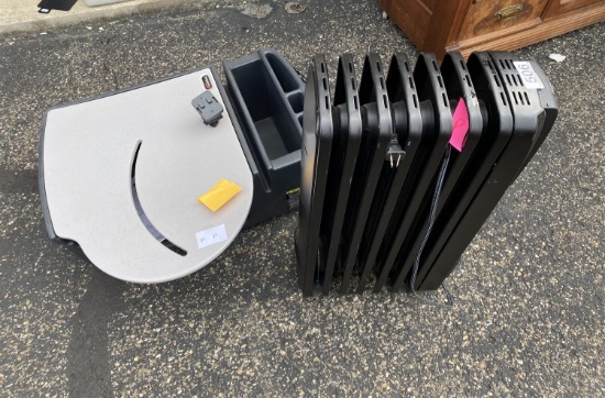 Heater, center console desk unit, stool