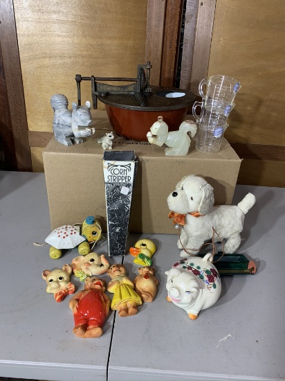 Enamelware Churn, Bank and Decor